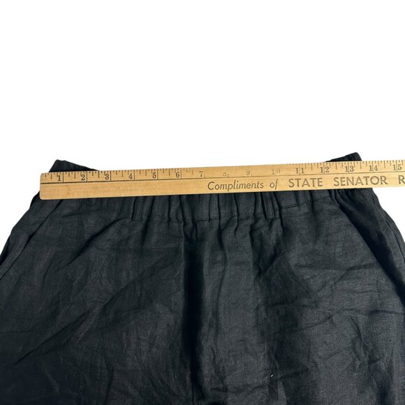 Quince 100% European Linen Pull On Pants Black Small Boho Resort Wear Summer - Picture 11 of 15